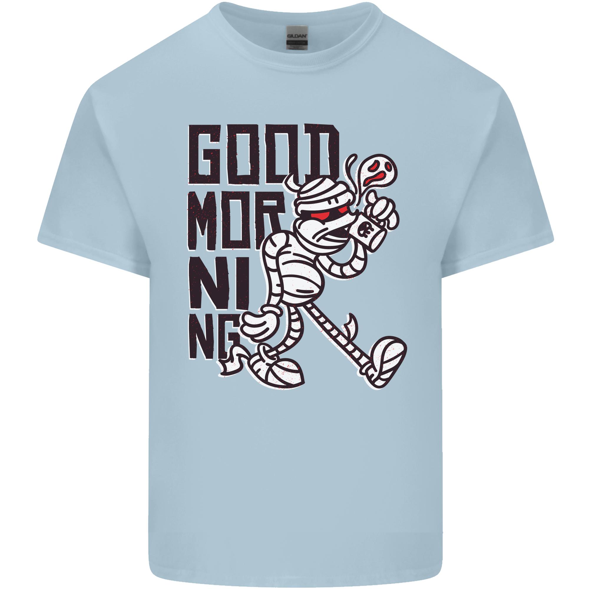 Good Morning Mummy Coffee Halloween Unisexs Light Cotton TShirt S