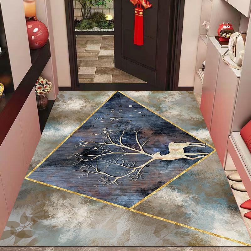 Entrance Carpet At The Foyer Dirt Resistant Crystal Velvet Carpets Absorbent Foot Mats Door Mats
