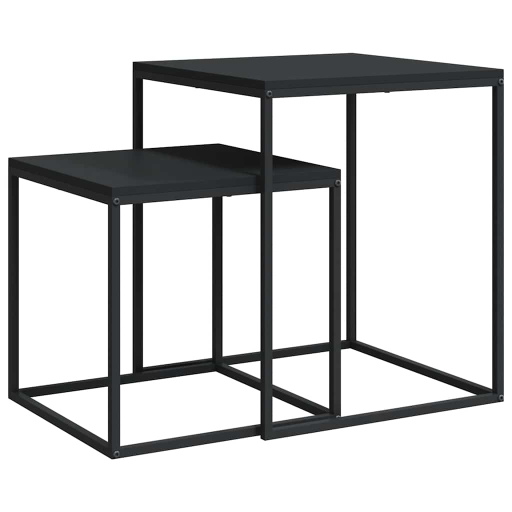 2 Piece Coffee Table Set Wood Based Material and Metal