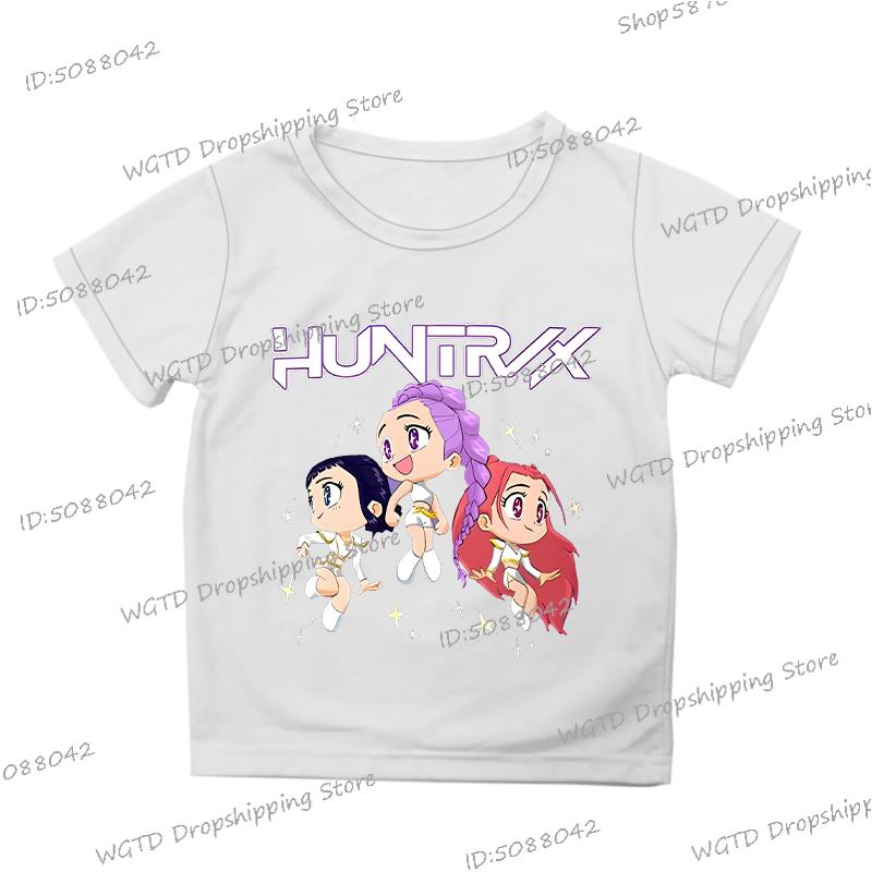 

Аниме K-pop Охотники на демонов Хлопковая детская футболка с принтом в корейском стиле Аниме K-pop Охотники на демонов Модная футболка с коротким рукавом для мальчиков и девочек 140