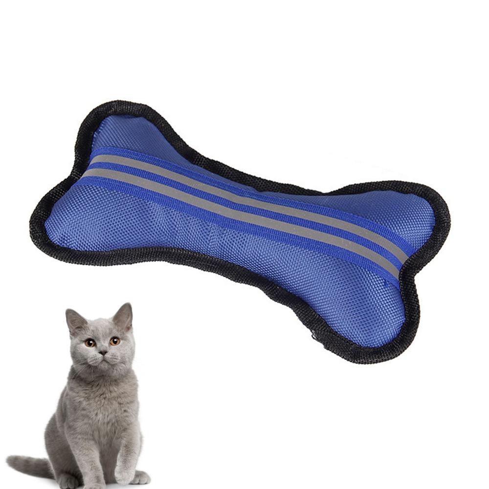 Bite Resistant Squeaky Chew Toy Oxford Cloth Stuffed Dog Toy Durable Bone Fabric Toy for Dogs Pets