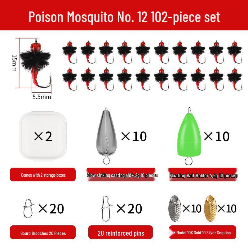 Sunflower Seed Lure Set: Non-toxic Fly Hook Line for Mosquitoes and Small Fish