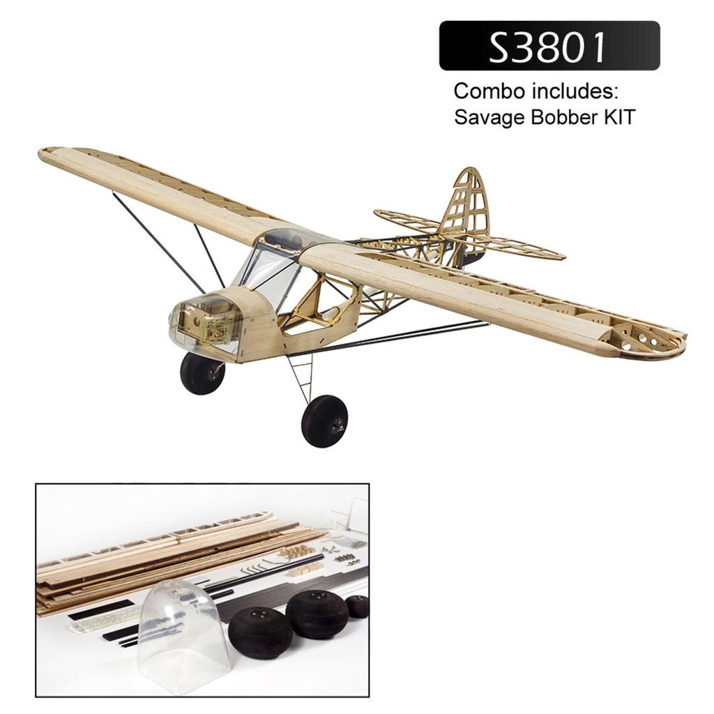 Dancing Wings Hobby S38 Savage Bobber 1000mm Wingspan Balsa Wood Remote Control Airplane KIT/ KIT+Power Combo - KIT