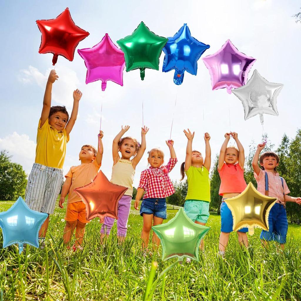 18-Inch Red Pentagram Aluminum Foil Balloon for Independence Day Decor