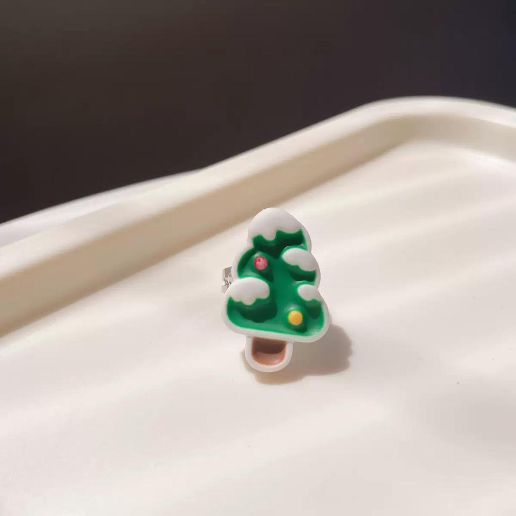 Süßer Weihnachts-Cartoon-Ring: Weihnachtsmann, Rentier, Baum Offener Schmuck für Mädchen