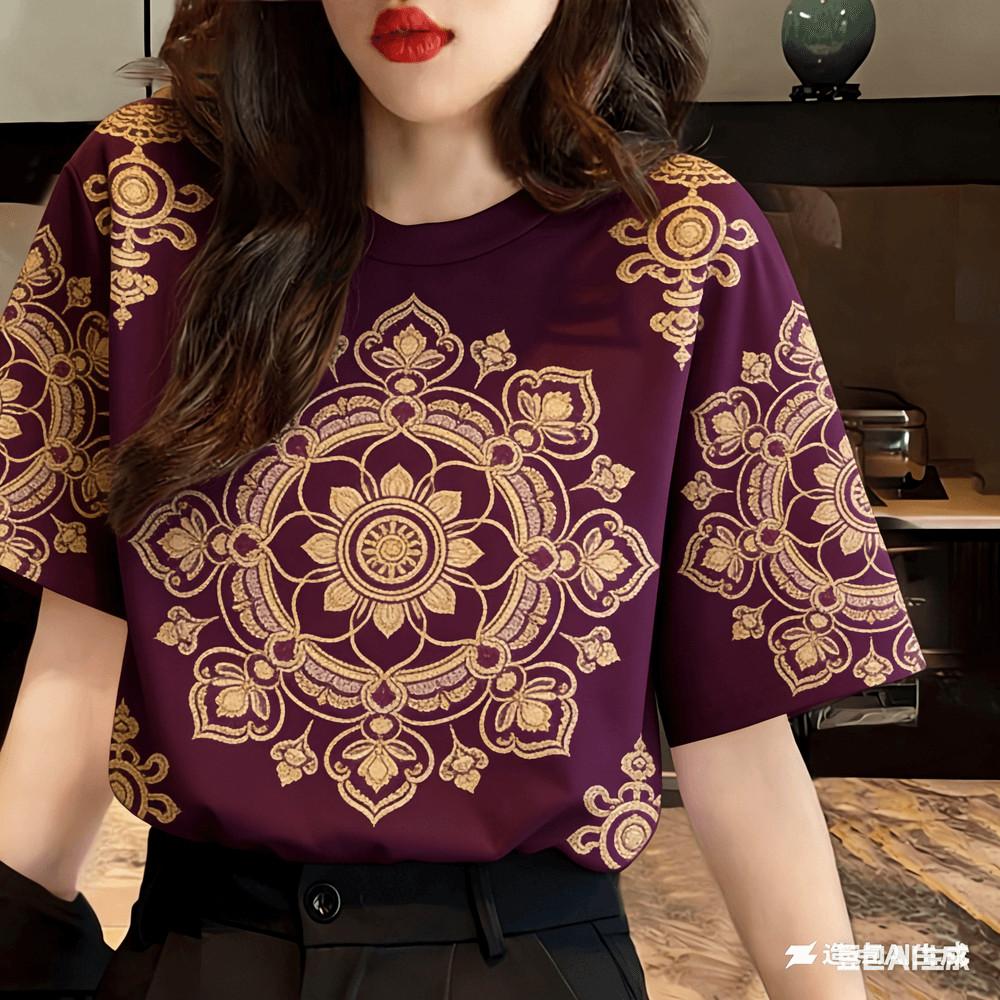 Neutral casual printed T-shirt