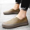 Summer New Punching Casual Shoes Breathable Men's Leather Shoes Fashion Handmade Shallow Mouth Loafer Outdoor Walking Lazy Shoes