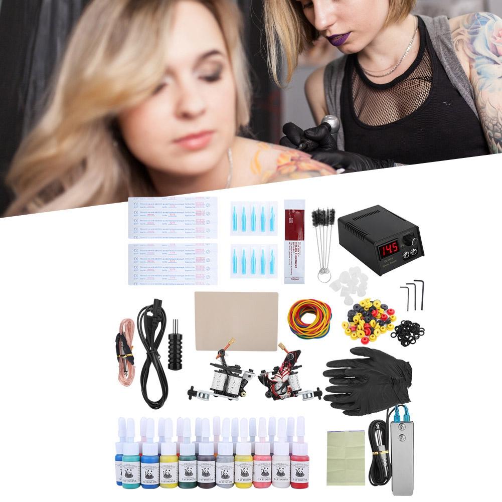 Complete Tattoo Kit for Beginners Tattoo Power Supply Inks Shader Liner Machine