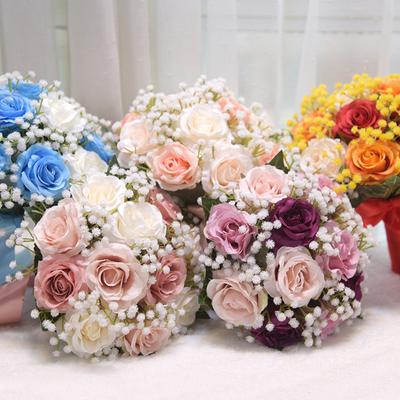 Bridal Bridesmaid Wedding Bouquet   Artificial Peony Roses Flowers Bride Holding Flowers Mariage Bouquet Wedding Accessories