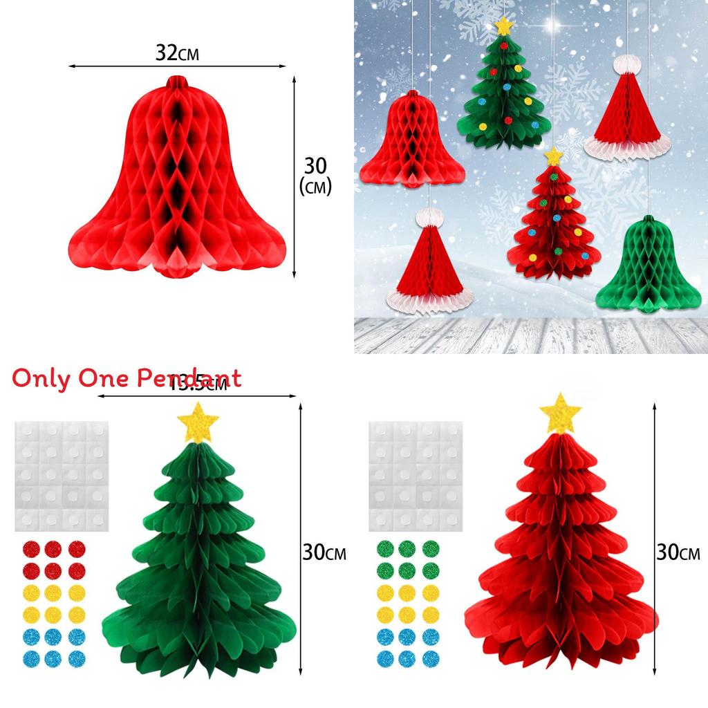 Christmas Party Honeycomb Hanging Decor With Paper Material For Festive Event Planning