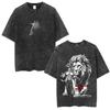 Washed Vintage Anime The Seven Deadly Sins Lion's Sin of Pride Escanor Double Sided Print T Shirts Manga Oversized T-shirts Unisex