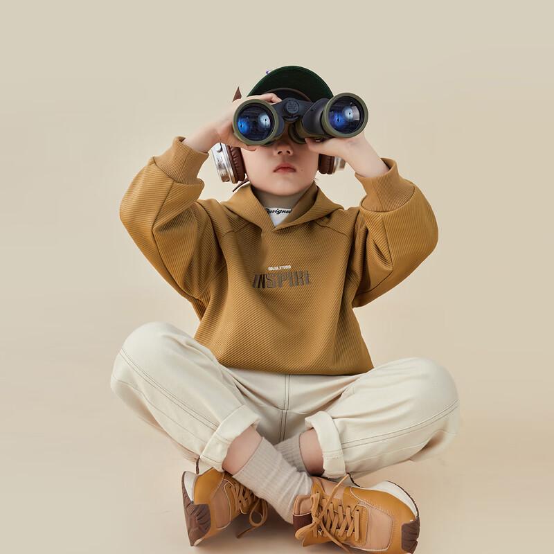 

Duoduojia Boys Wrinkle-Resistant Letter Embroidered Hooded Sweatshirt 110