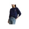 Polo Ralph Lauren FW23 Logo Embroidered Crew Neck Loose Regular Long Sleeve Sweatshirt Women sweatshirt Navy-Blue WMPOKNINFB20588-410