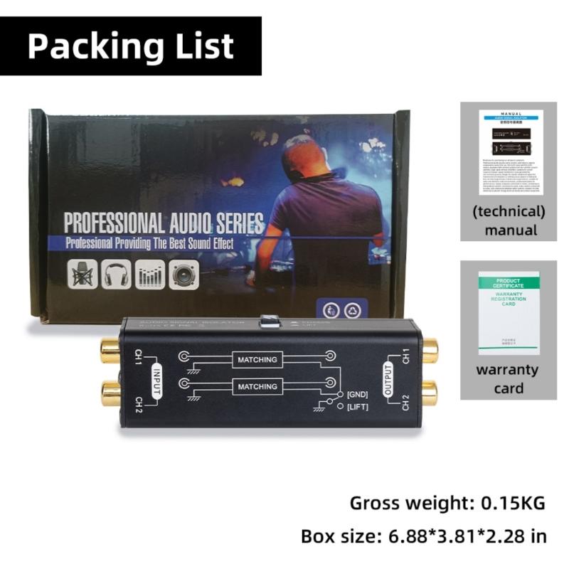 Stereo-Musiksignal-Isolator Line-Isolator mit vergoldeten Steckverbindern für klare Klangübertragungsqualität