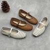 Handmade Cowhide Woven Hollow Women's Shoes Breathable Comfortable Genuine Leather Flat Sandals
