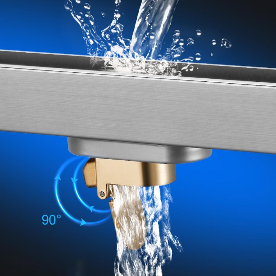 Brushed Floor Drain 304 Stainless Steel Thickened Narrow WC Bathroom Shower Long Linear Drainage Strip Side Floor Drains 3.2 CM
