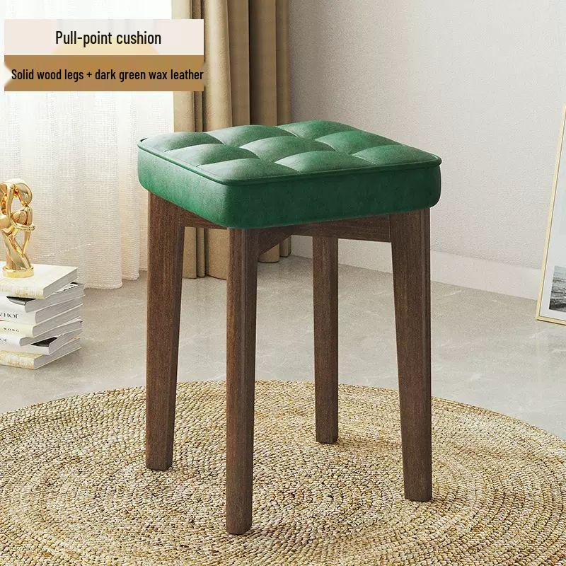 Massivholz Polsterstuhl - Moderner minimalistischer stapelbarer Hocker für Wohnzimmer oder Schreibtisch