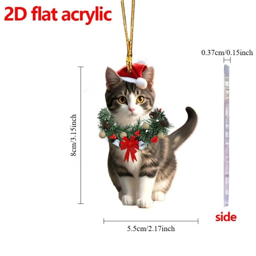 Exquisite Craftsmanship Christmas Tree Ornaments 2D Animal Pendants for Home Decoration A