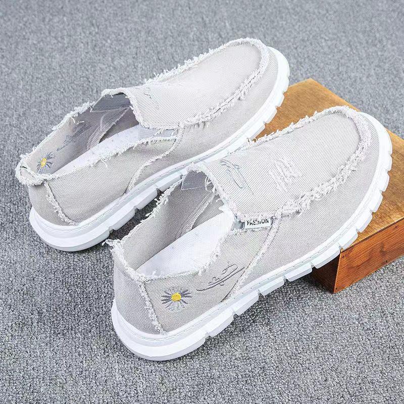 New men's cloth shoes beggar shoes old Beijing cloth shoes men's canvas shoes soft sole wear-resistant one-pedal men's shoes casual