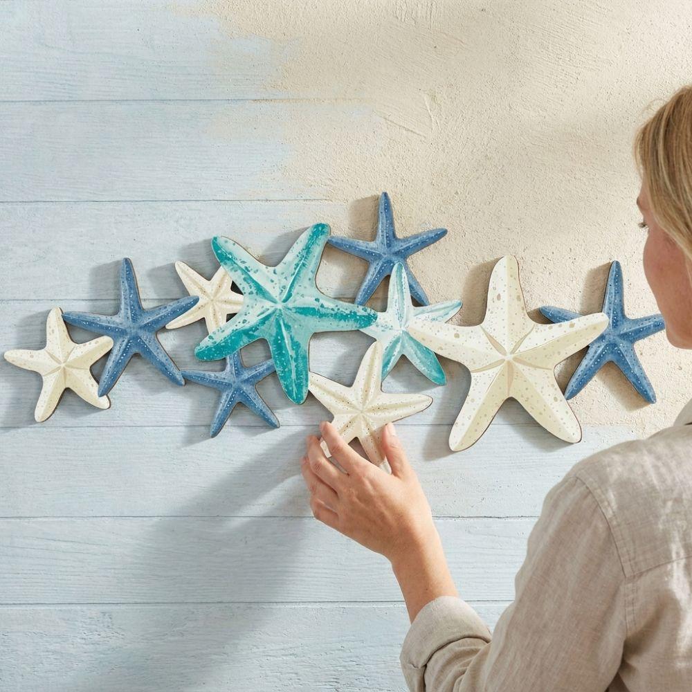 Multi-starfish Starfish Hanging Decor Nautical Aesthetic Coastal Ocean-themed Wall Art Bathroom