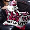 For Kitty, Bow, PinkAnime-Themed Flannel Blanket, Glam Style, Digital Print, All-Season Comfort, Tear-Resistant, Knitted Craftsmanship, Poly