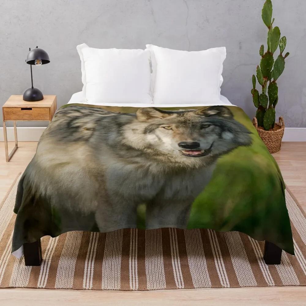 Wolf Deken Wilde Dier Wolf Print Fleece Deken Zacht Lichtgewicht Warm Flanellen Plaid voor Beddengoed Bank Tweepersoons King