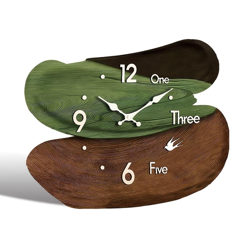 

1 шт. Необычные часы, Современные минималистичные ретро креативные настенные часы с каскадным дизайном, Коричневый Зеленый Черный