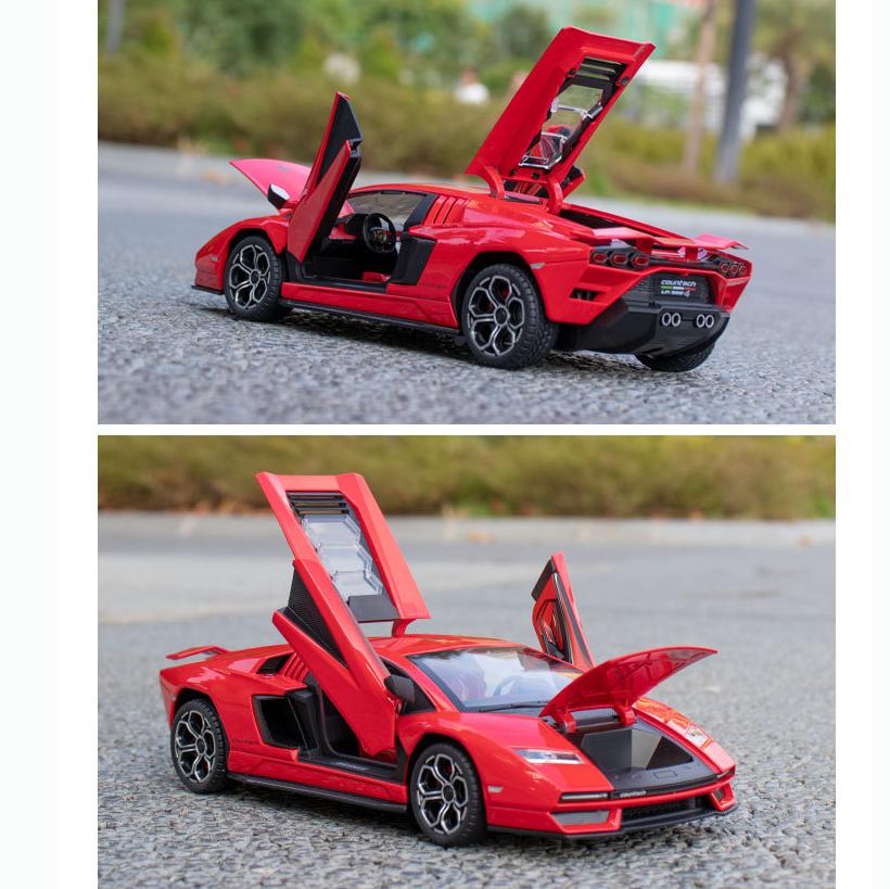 1/24 Scale Lambo LPI800-4 Alloy Diecast Car Model Toys, Pull Back Vehicle with Sound and Light for Kids Adults Gift Collection