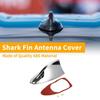 1 Pc Shark Fin Antenna Cover Signal Aerial W Adhesive Base Chrome Silver