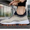 New Lace-up Sneakers Men's Platform Fly-woven Casual Running Shoes