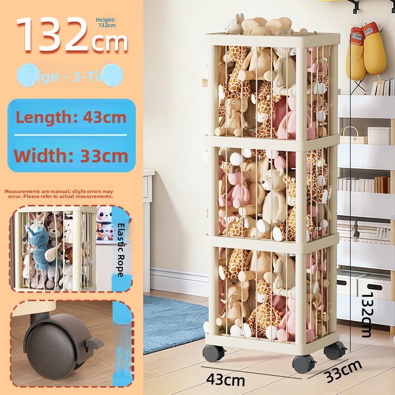 Large Capacity Children's Doll Storage Bucket Toy Organizer Elastic Transparent Basket for Plush Toys And Dolls Home Use