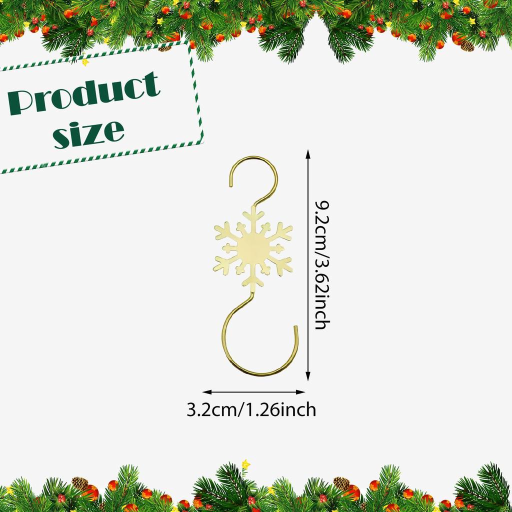 10Pcs Christmas Ornament Hooks Xmas Hooks S Shaped Decorative Decoration Lightweight Tree Hangers for Anniversary Xmas Home