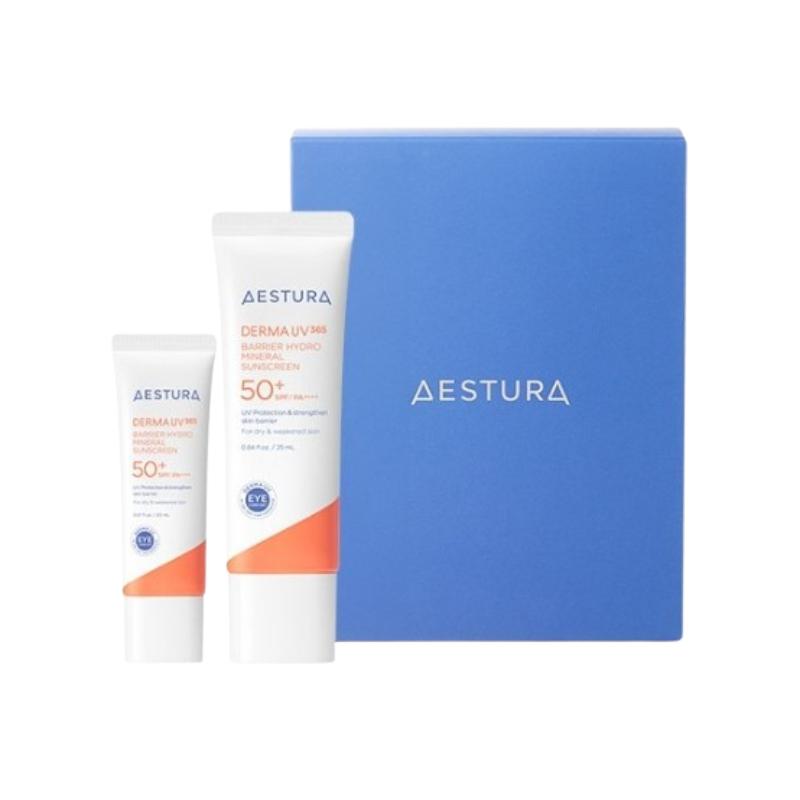 

AESTURA Derma UV365 Mineral Sunscreen SPF50+ PA++++ Set – Barrier Moisture Sunscreen 40ml + 20ml, Lightweight Daily UV Protection Sunscreen set