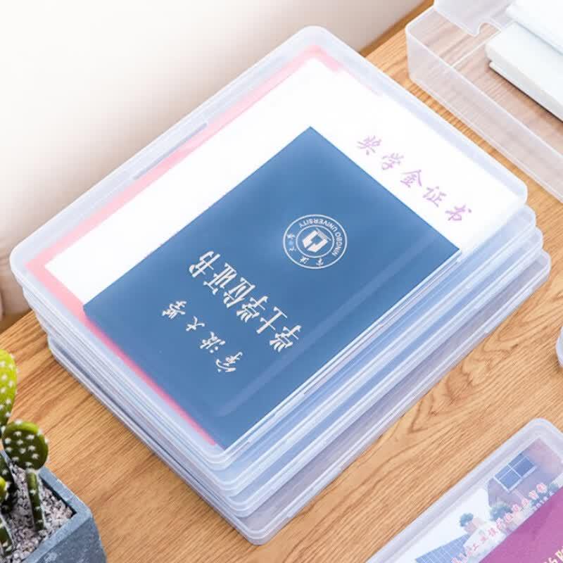 Deli A4 Transparent Portable Buckle File Box