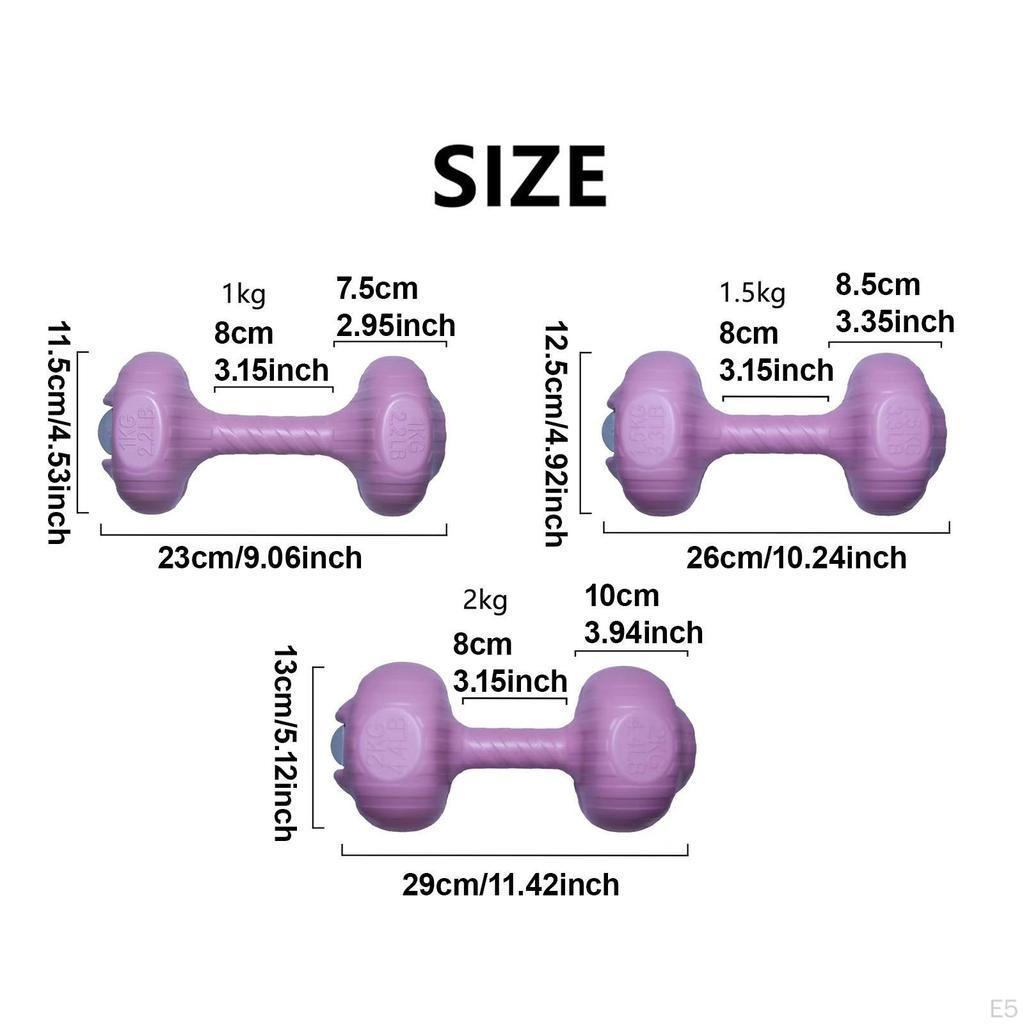 2 Uppblåsbara Hantlar som kan Fyllas med Vatten, Läcksäkra Träningsredskap, Leksak för Barn, Ideala för Gym, Kontor Eller