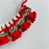 Mode Animaux Colliers Tricotés pour Animaux Fleur Orchidée Cloche Patchwork Doux Crochet Colliers pour Animaux à Lacets Bavette Salive pour Chiens