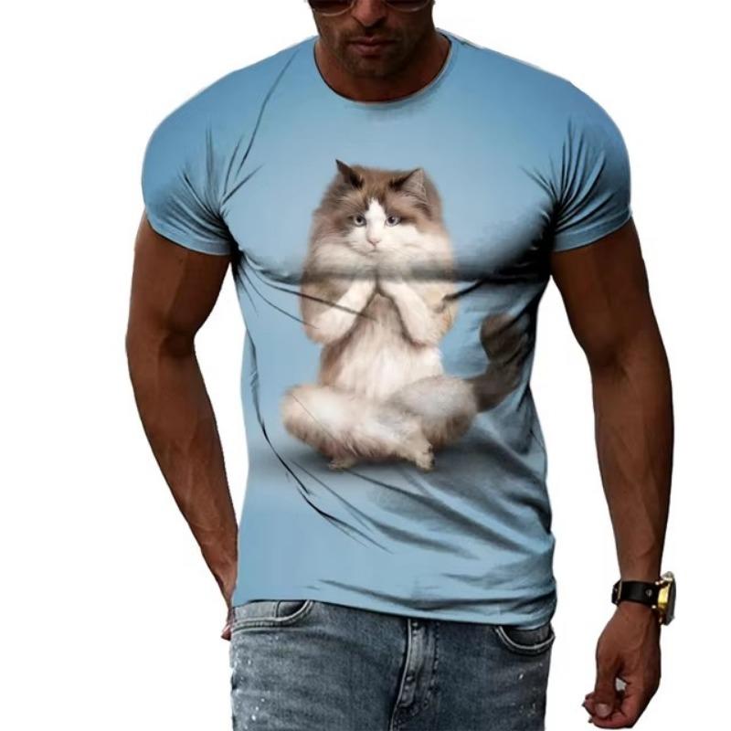 Męskie koszulki szybkoschnące, letnie modne, uliczne, z krótkim rękawem, koszulki z nadrukiem graficznym 3D, duże rozmiary, męskie ubrania