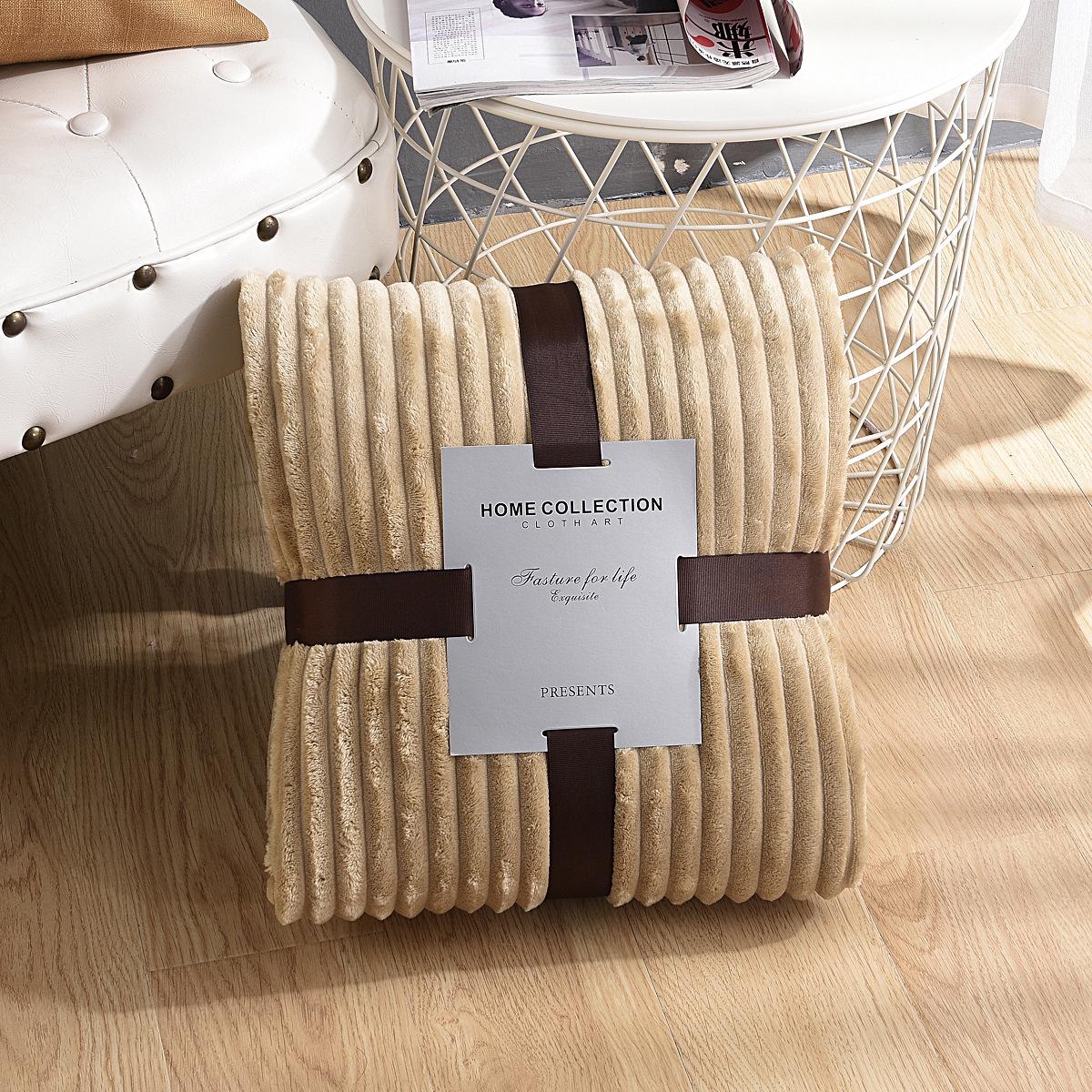 

Флисовый мягкий плед в полоску для дома и путешествий 70*100cm