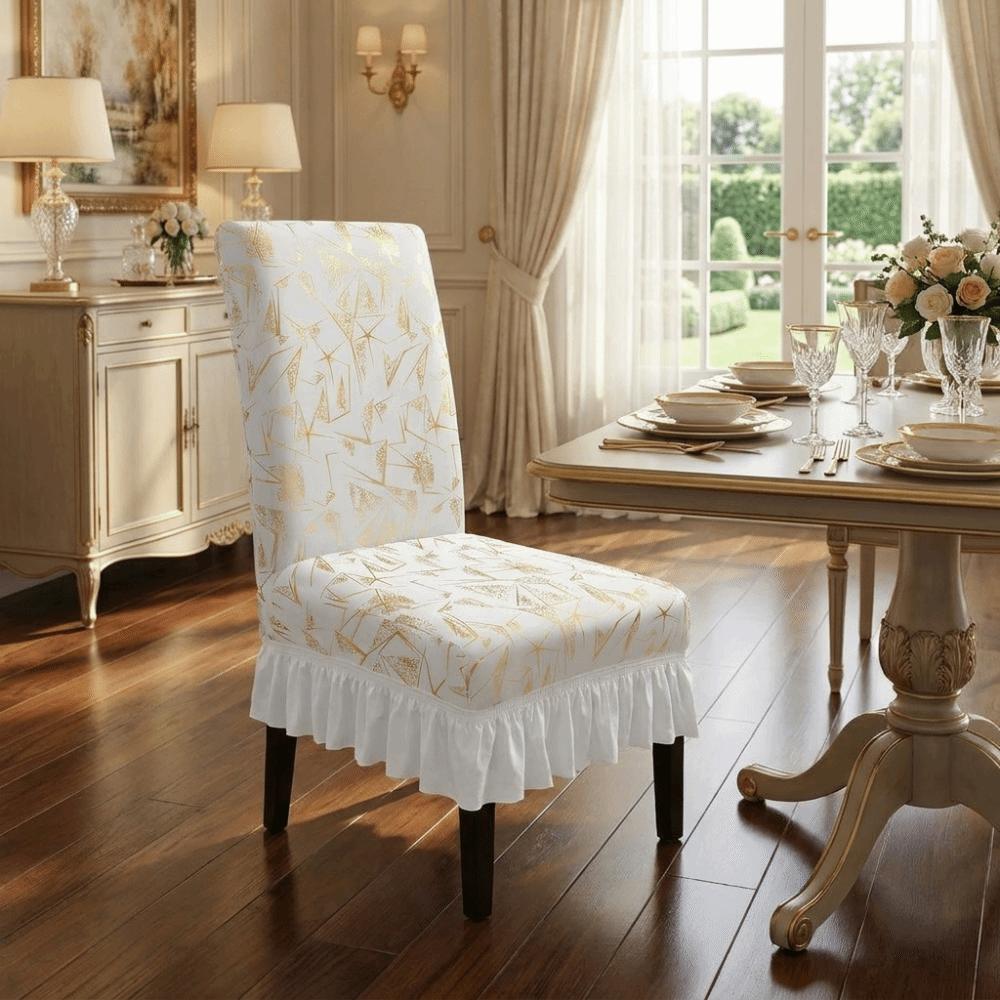 Dustproof Skirted Chair Cover Wear-resistant Dinning Seat Case Chair Slipcover  Living Room