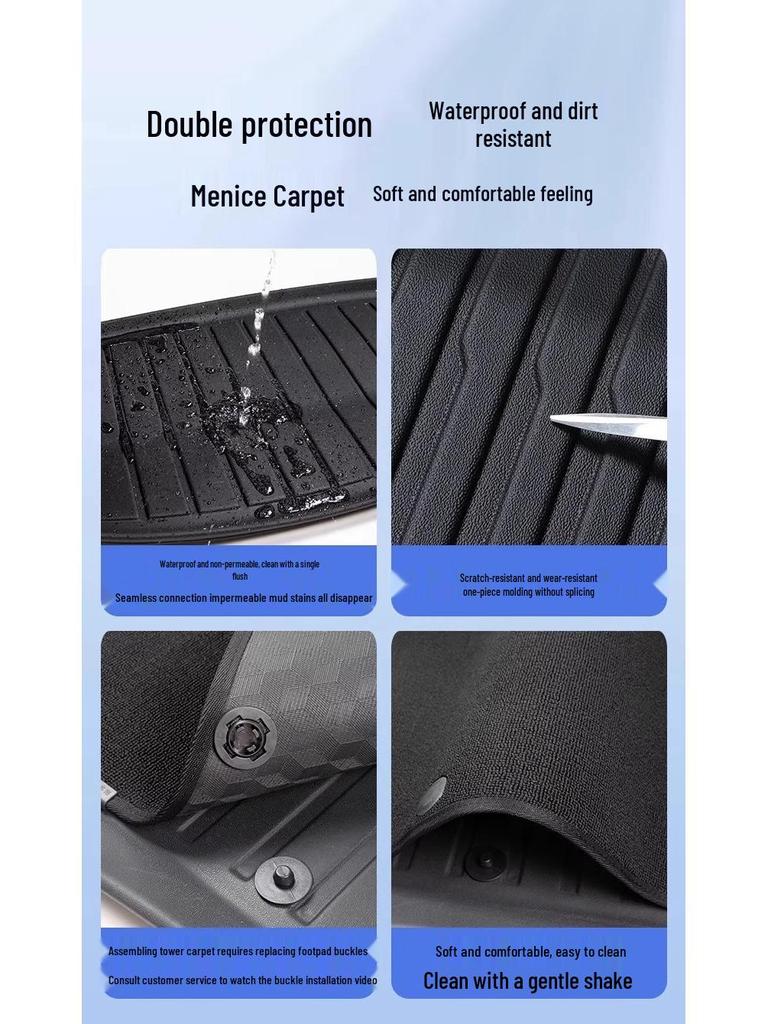 TPE Car Floor Mats for 2025 Tesla Model Y3 New Editions