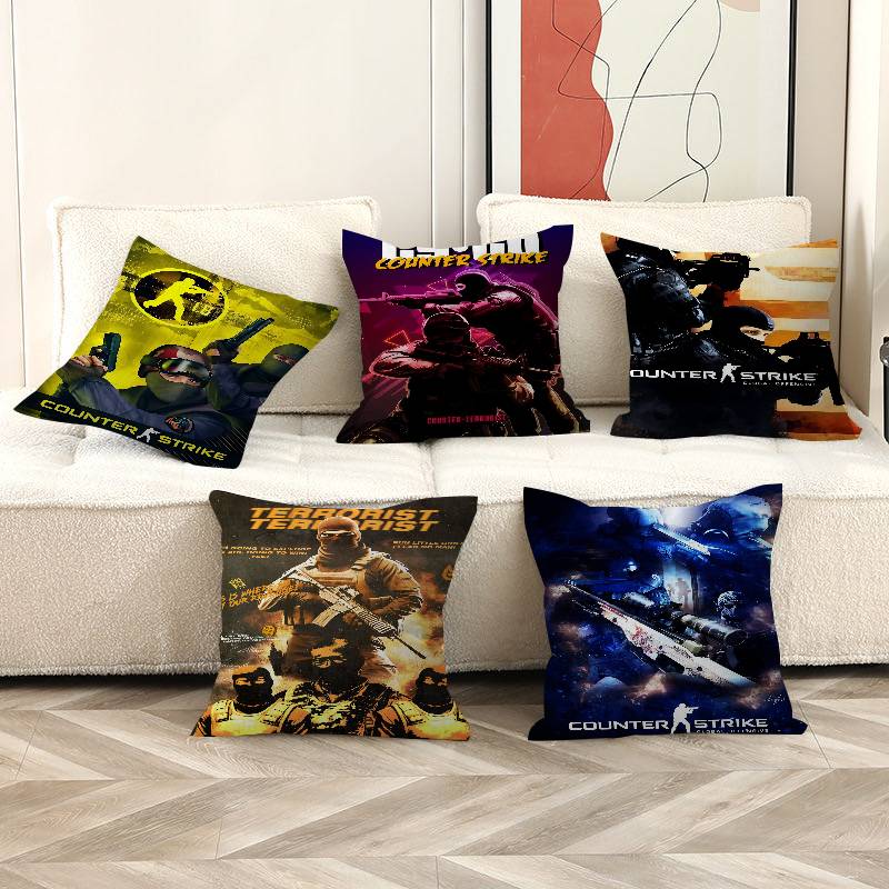 Counter-Strike Cs Decorative Room Aesthetics Pillow Case Home Decor Bedroom Sofa Bed Couch Pillow Cover 45X45