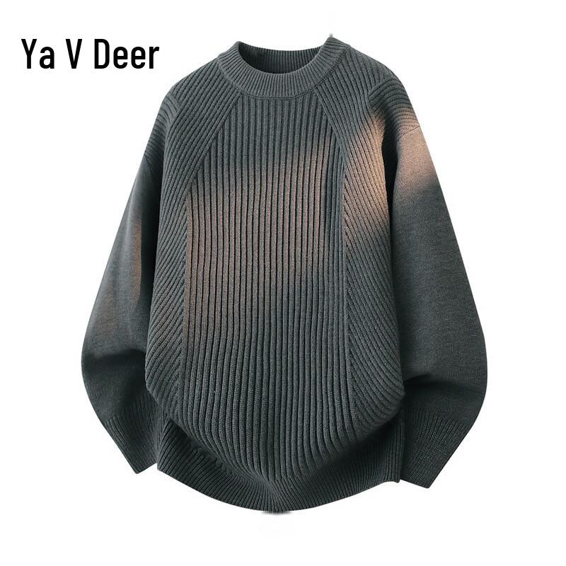 Yalu Men s Minimalist Ribbed Knit Pullover Sweater 4XL
