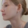 [Silver925] Round ball onetouch earring