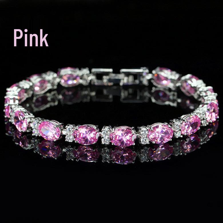 Women's Multicolor Zircon Crystal Bracelet - Non-Fading Gemstone Jewelry