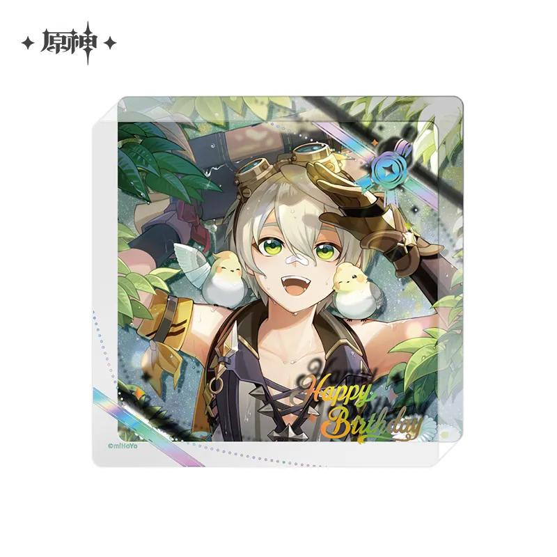Sunsyea Genshin Impact Official Merch miHoYo Original 2025 Birthday Series Acrylic Coaster Alhaitham Ayato Baizhu Wanderer Diluc