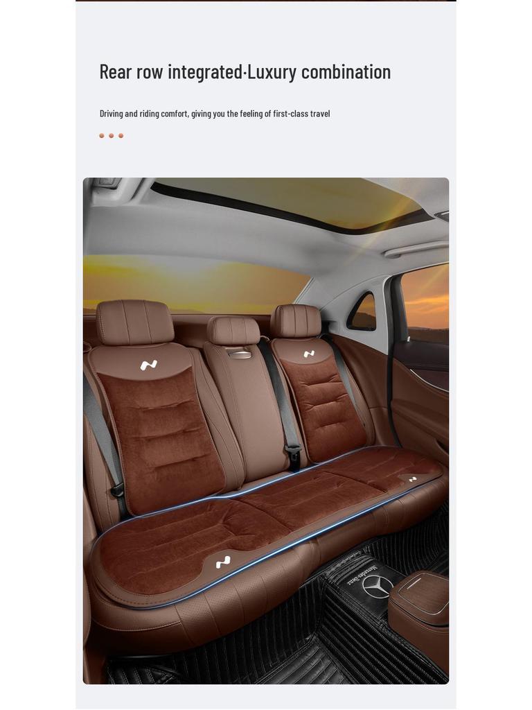 Autumn/Winter L60/L90 Flannel Car Seat Cushion and Backrest Pad for Warmth and Decoration