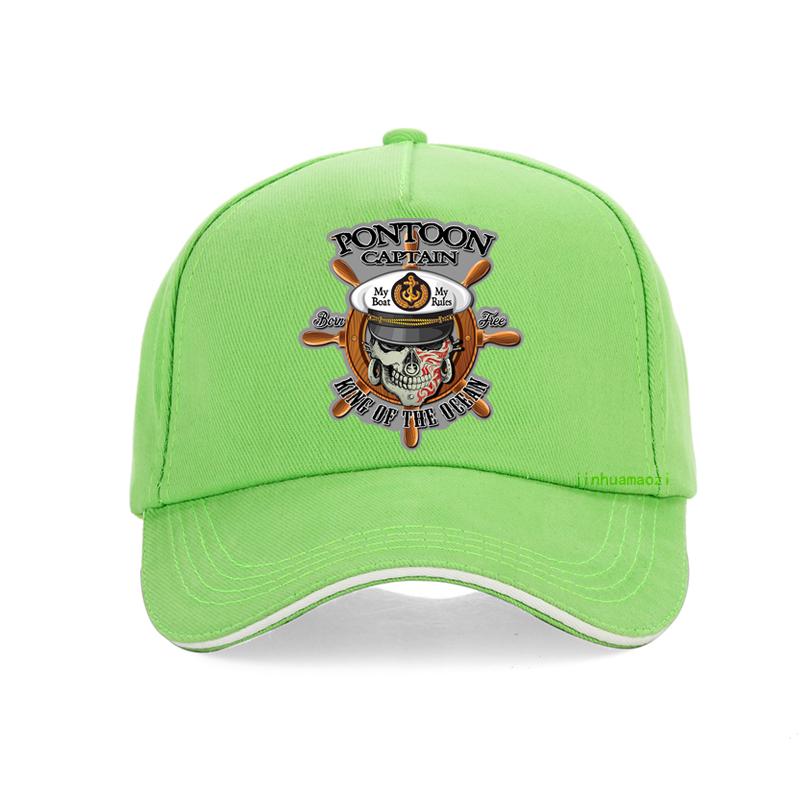 Pontoon Captain Skull Cap for Unisex Humorous 100 Cotton Unisex Baseball Cap Fashion Pop Snapback Hats Gorro Casquette