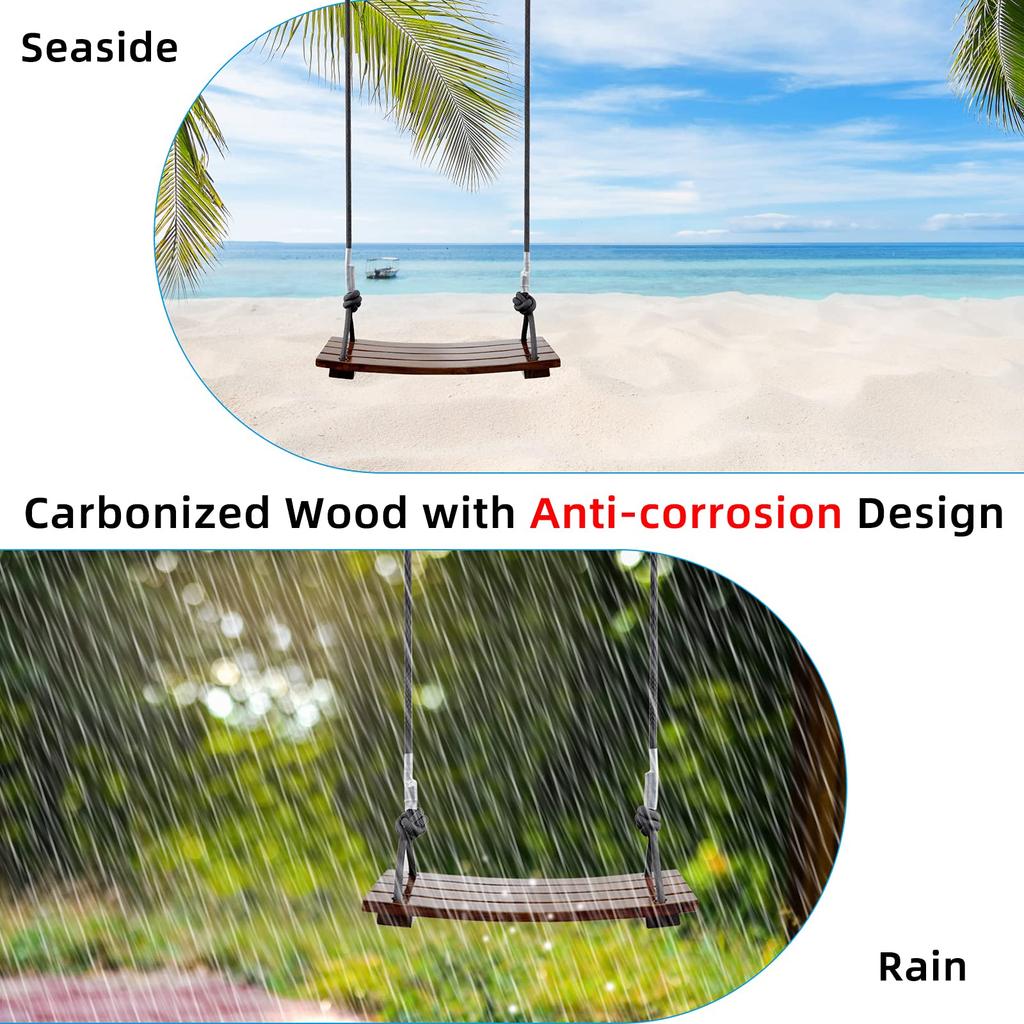 Leweet Wooden Outdoor Outdoor Playground Indoor Hanging Indoor Playground Load Capacity Complete Easy To Can Be Used In Outdoor Swing, Swing, Adults,