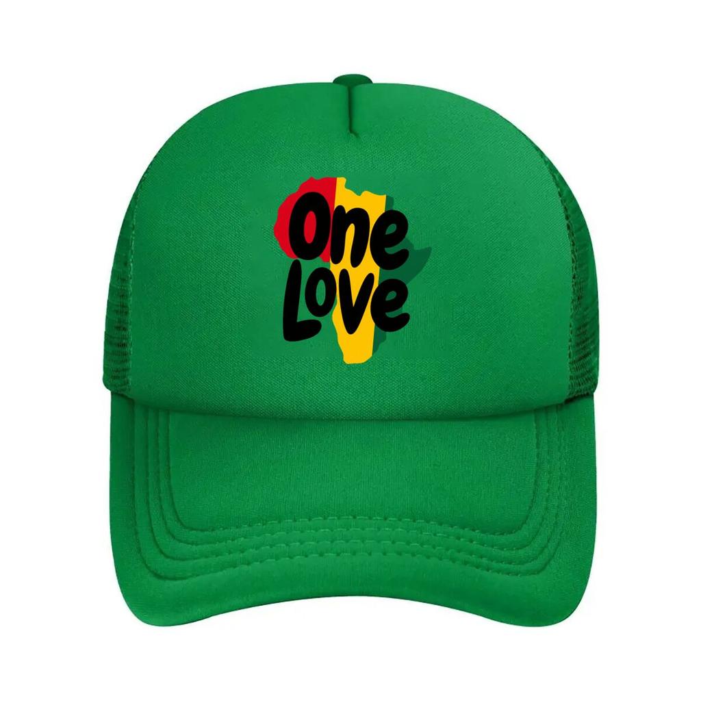 One Love African Map Rasta Mesh Baseball Cap Hip Hop
