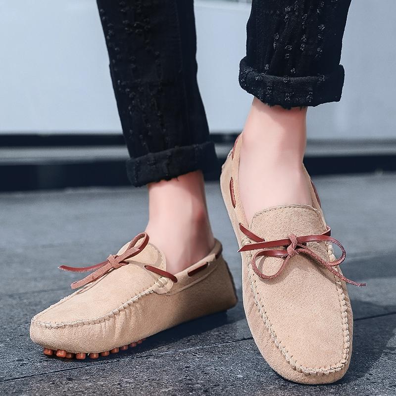 Fashion Mens Casual Shoes Suede Loafers ClassicShoes Soft Driving Flats Luxury Moccasins Hot Slip on Men Shoes Plus Size Bean Bean